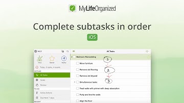 Complete Subtasks in Order. MyLifeOrganized tutorial for iPad.