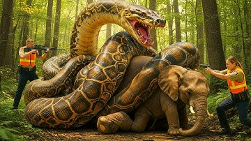 Heroic Rescue Team Saves Baby Elephant from Giant Python Attack!– Incredible Rescue