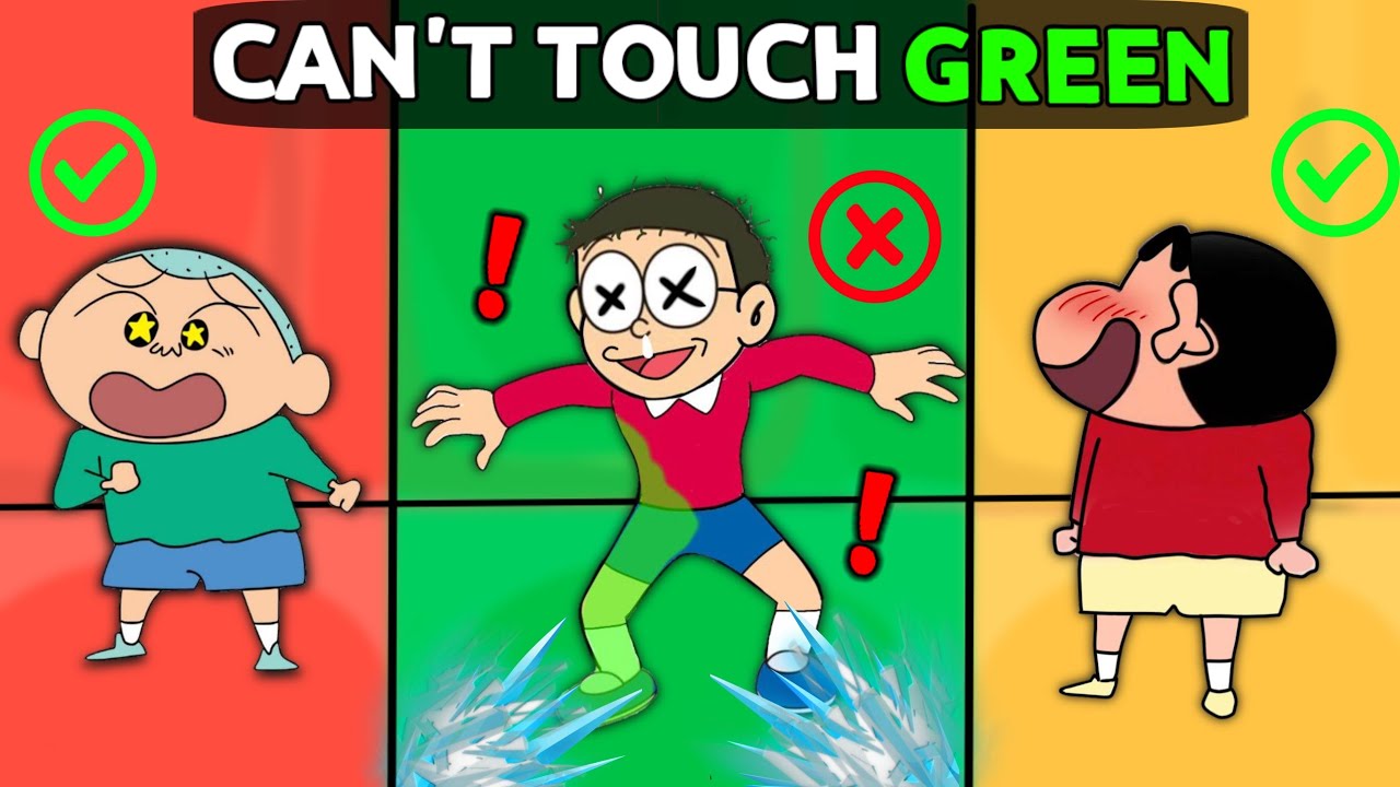Can't Touch The Colour Challenge 😱 || Shinchan Vs Nobita 😂