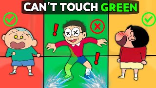 Can't Touch The Colour Challenge 😱 || Shinchan Vs Nobita 😂