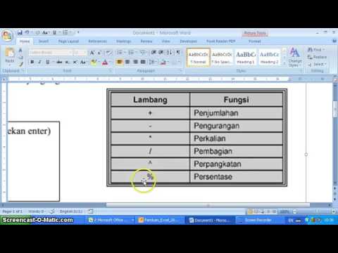 11  Perhitungan Operator Matematika Ms  Excel 2007
