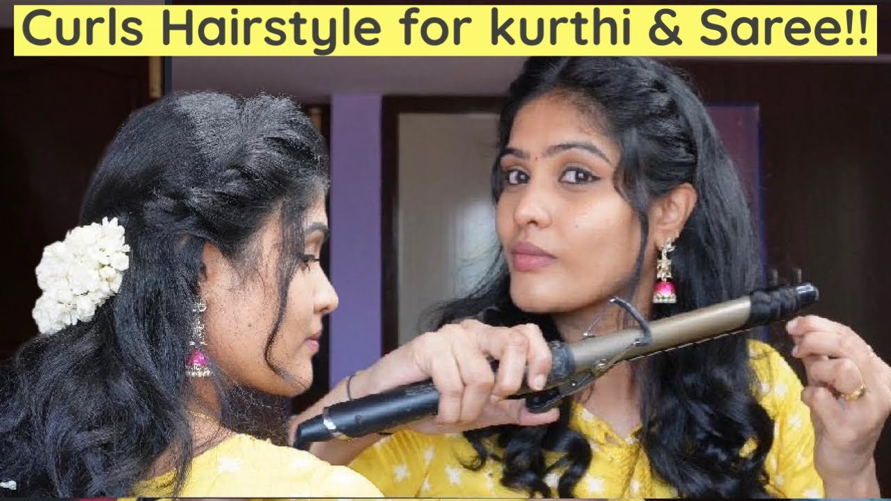 5 Different Open Hair Hairstyles For Saree || Hairstyle For Saree Look || Saree  Hairstyle - YouTube