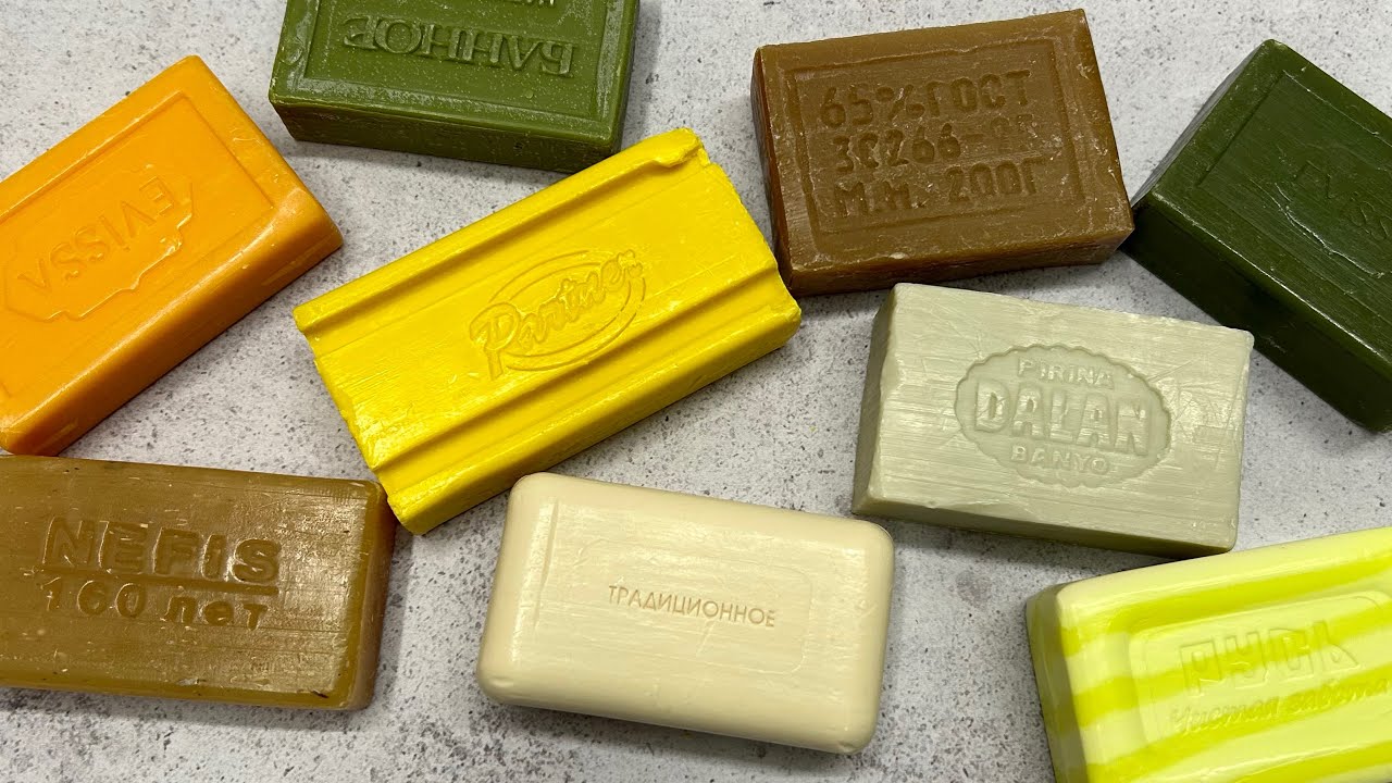 Dry soap cutting 💛🤎💚🧡🤍/ Резка сухого мыла/ ASMR