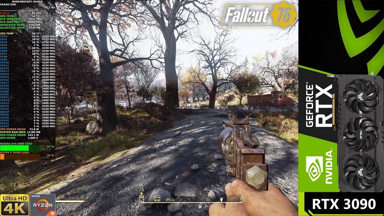 Fallout 76 Ultra Settings 4k Rtx 3090 Ryzen 3950x Youtube