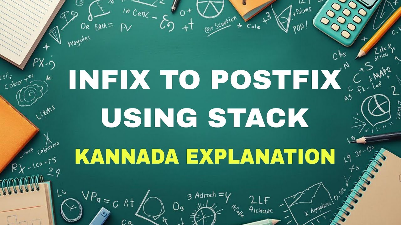 Infix to Postfix using Stack in Kannada |  Step by Step Easy Explanation | DSA