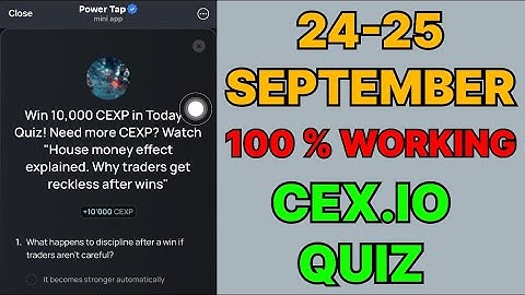 Cex.IO Quiz Answers Today 24 & 25 September | Cex.io Daily Quiz | Cex io daily combo | 
