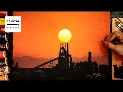 포항제철소 새해 일출 그리기(Drawing Sunrise with Posco)[Drawing Hands]