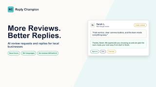 Reply Champion: Get More Google Reviews and Reply Faster with AI