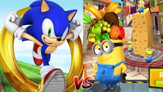 Sonic Dash VS Minion Rush  Freedonia Соревнование Sonic Classic VS Minion Vacationer