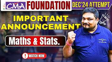 Important Announcement | CMA Foundation Dec