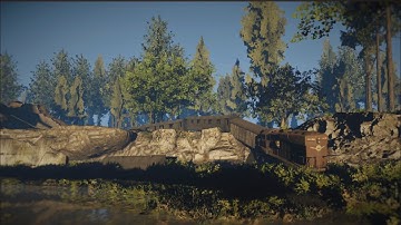 Cryengine V creating a quick scene: Trainwreck