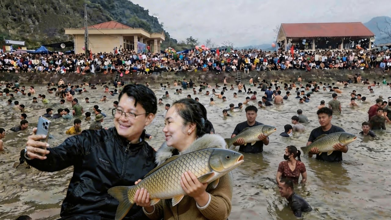 Jack and Tu Tien at a lively fishing gathering in Vietnam.