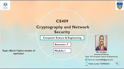 CNS module 1  Block cipher modes of operation