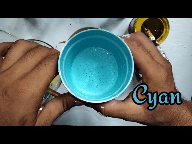 How to make Cyan from mixing Red, Blue, Yellow (RBY) acrylic