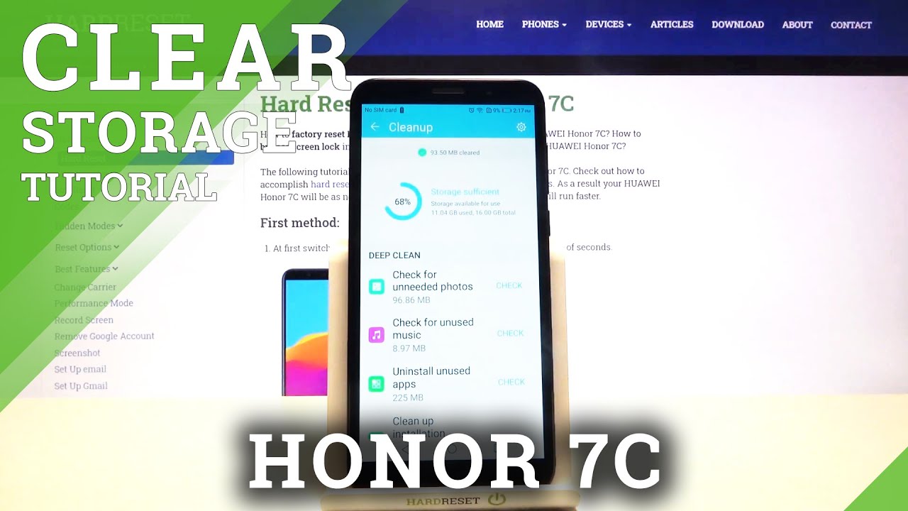 Clean Storage on HUAWEI Honor 7C - Free Up Space - YouTube