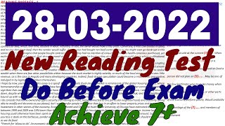 IELTS READING PRACTICE TEST 2022 WITH ANSWERS | 28.03.2022