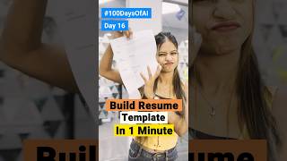 Build Resume Template IN 1 MINUTE using Canva - Day 16/100 #100DaysOfAI #shorts #aitools
