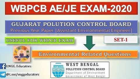 WBPCB AE /JE || GUJARAT POLLUTION CONTROL BOARD || PREVIOUS YEAR PAPER || SET-1