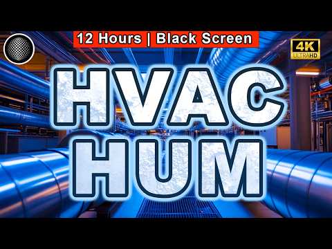 HVAC HUM | Tinnitus Sound Therapy | Black Screen, 12 Hours | Stress Relief, Deep Sleep, Sleep Sounds