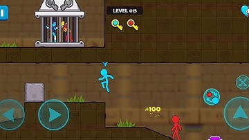 Red and Blue Stickman Gameplay Level 11 to 20