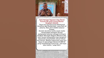 Wamen Rangkap Jabatan Dilarang! Fahri Hamzah Siap Lepas BTN? #beritaterkini