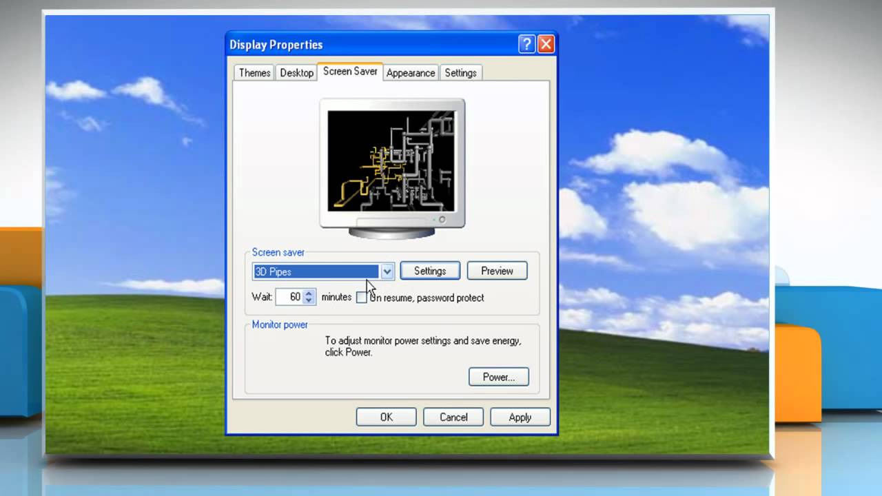 Windows Xp How To Set Up A Screensaver Youtube