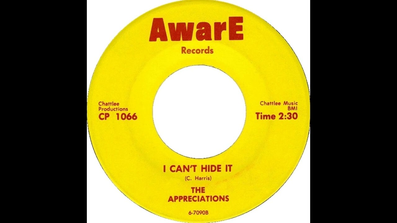 The Appreciations - I Can't Hide It - US Aware Records released 1966