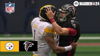 Madden 24 Justin Fields Steelers vs Kirk Cousins Falcons (2025 Update Roster) 2024 Sim PS5 Game Play