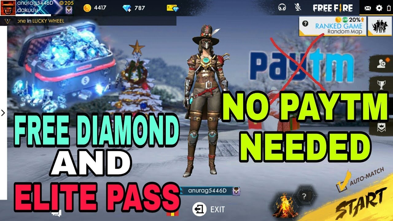 Get Free Diamonds And Elite Pass No Paytm Needed Part 5 Free Fire Battlegrounds By Rohit Gaming