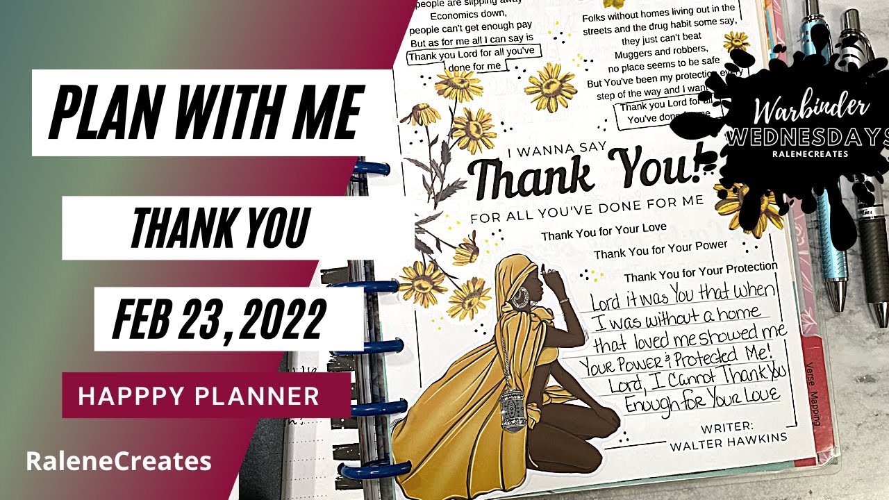 Plan with Me | WarBinder Wednesday | Thank You | Faith Happy Planner | RaleneCreates