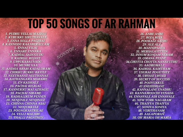 #AR RAHMAN TOP 50 SONGS #NONSTOP| class=