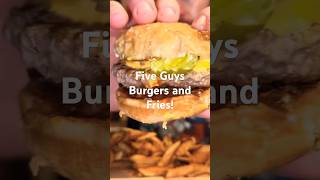 ASMR Mukbang Five Guys Double Patty Bacon Cheese Burger, Five Guys Cheeseburger Fries #mukbang #asmr