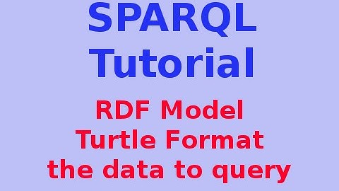 Simple SPARQL Tutorial 2/29: RDF Model - Turtle Format ... the data to query