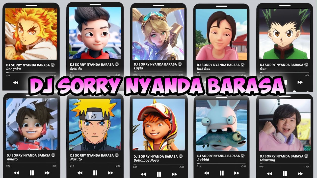 Naruto Rabbid D SORRY NYANDA BARASA versi Amato, Gon, Ejen Ali, Nova, Rabbid, Miawaug ...