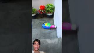Balloon break glass bottle#experiment#crushing#challenge#beautiful#shorts