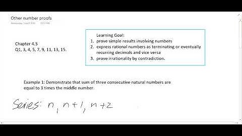 Number Proofs (Consecutive) (Part 1)