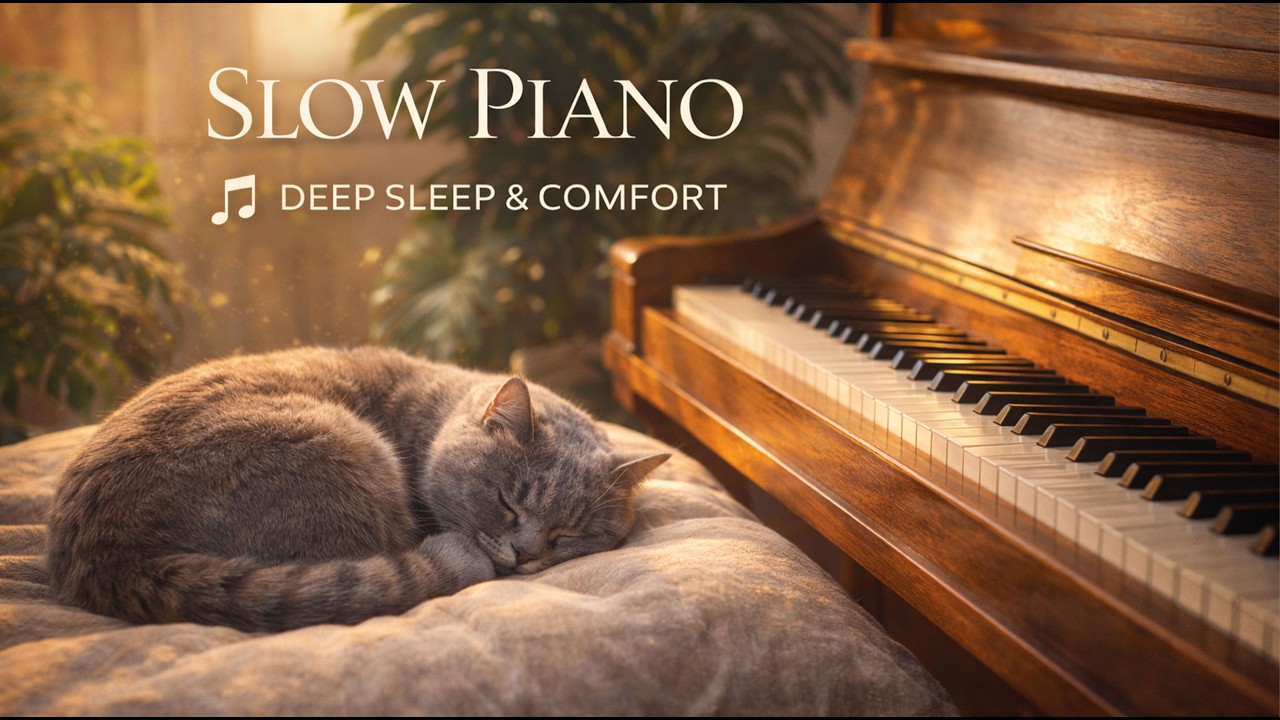 Relaxing Music For Cats 🌿 Cat Sleep Music - Slow Piano Environment Supporting Cat Comfort