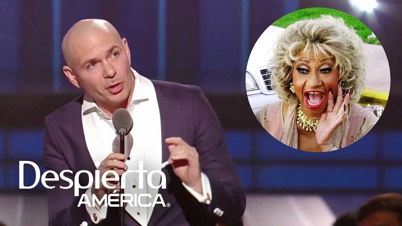Pitbull pide consejo a Celia Cruz para homenajear a Gloria y Emilio Estefan