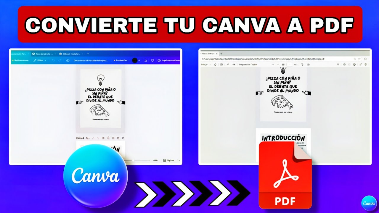 Cómo Convertir un Diseño de Canva a PDF - YouTube
