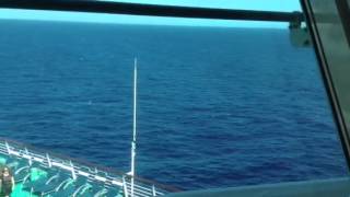 View of the ocean and the pool deck - 70000 tons of metal
