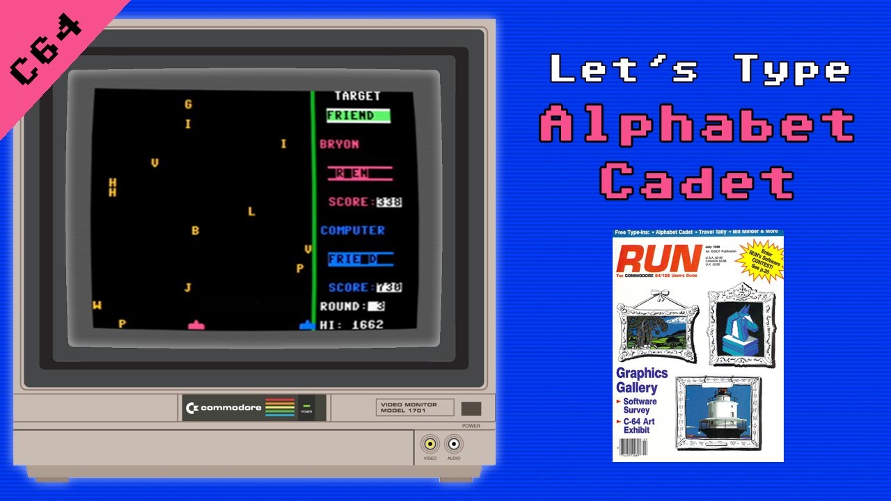 Let’s Type Alphabet Cadet | Commodore 64 Type-In from RUN Magazine (July 1988)
