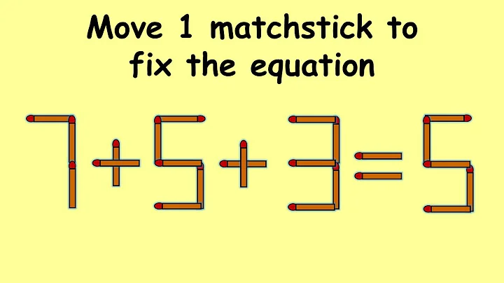 7+5+3=5 Turn this wrong equation into correct| Match stick puzzle #174 | Puzzles with Answer
