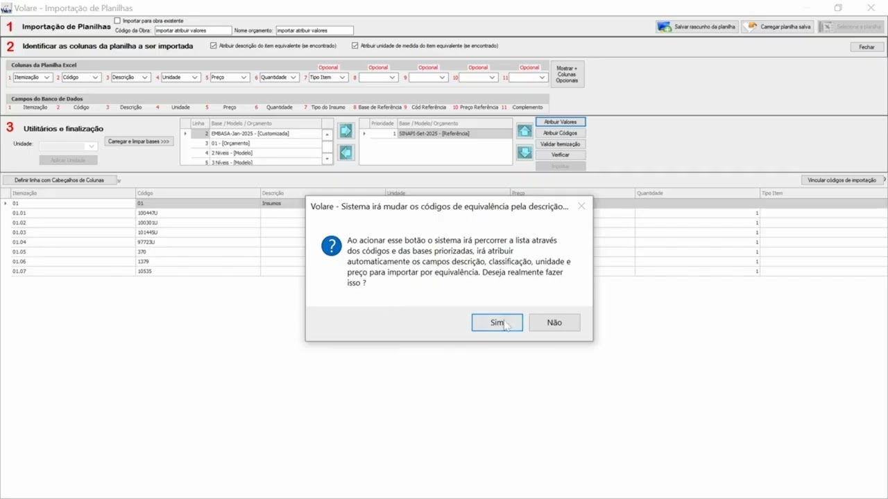 Importação de Planilha Modelo Customizado - Ferramenta Importar Valores.