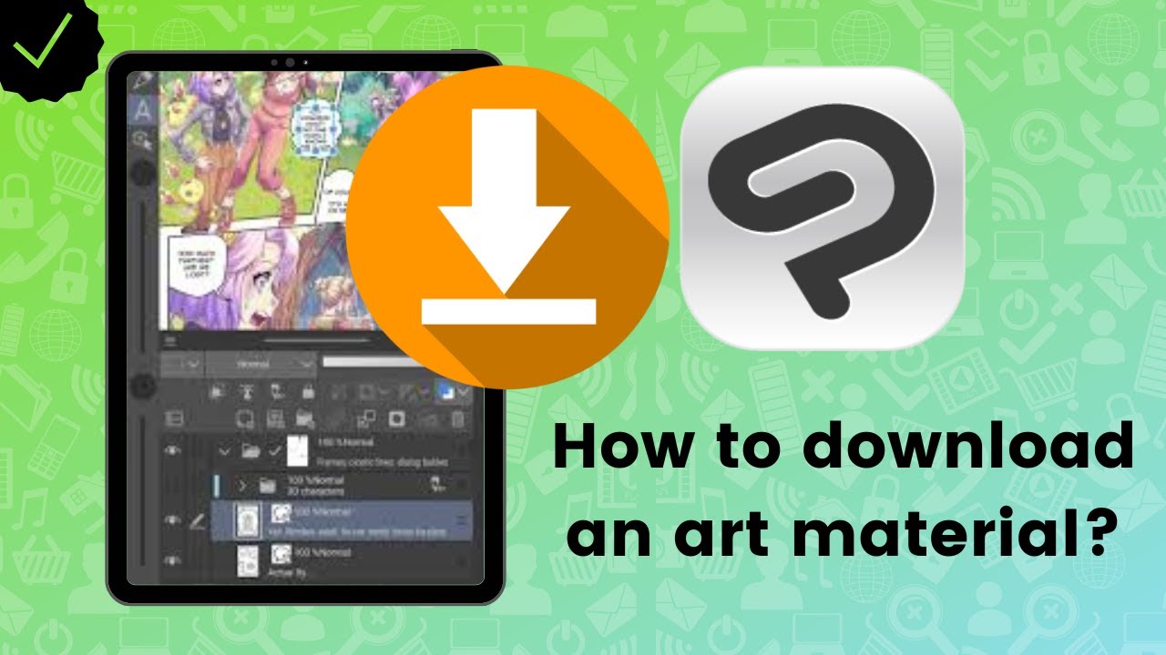 How to download an art material on Clip Studio Paint? - YouTube