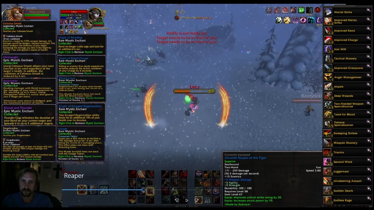 Lvl 58 Arms pvp, Arcanite Reaper--Hickorystock---Ascension Bronzebeard Gameplay