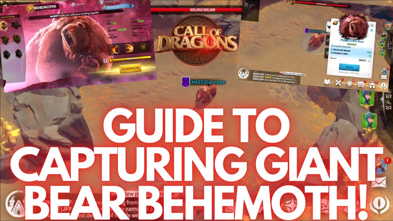 Call of Dragons | Giant Bear Behemoth Guide: Preparation, Strategy, & Capture!