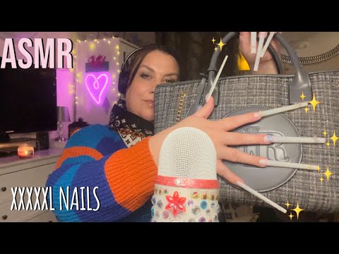 ASMR // Fast tapping (and scratching) with XXXXXL NAILS!! (Minimal Talking)