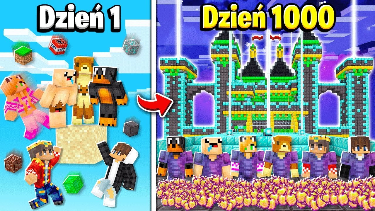 Przeżyliśmy *1000 DNI* z BOBO i JULI na JEDNYM BLOKU w Minecraft! 😱⚠️