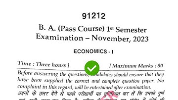 Mdu BA 1st Sem Economics Question Paper 2023