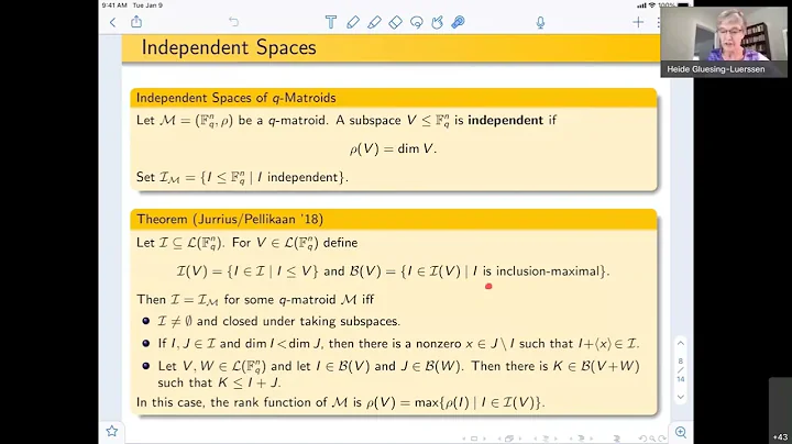 "Independent Spaces of q-Polymatroids" - Heide Gluesing-Luerssen